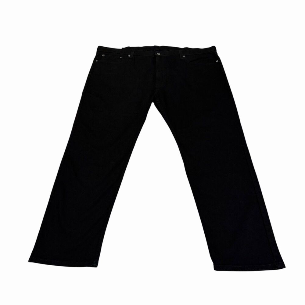 Levi's 502 Taper Fit Jeans Denim Mens Big 46x32 Black Regular Fit Stretch
